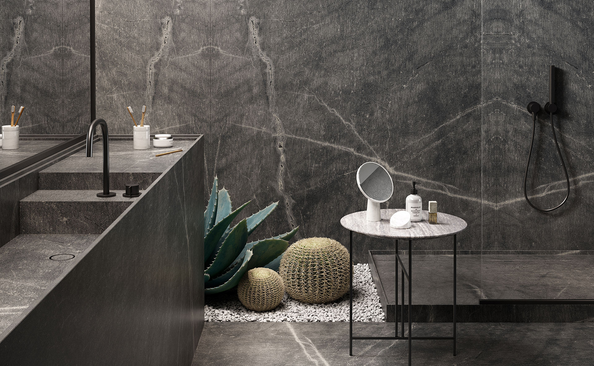 bagno moderno grigio