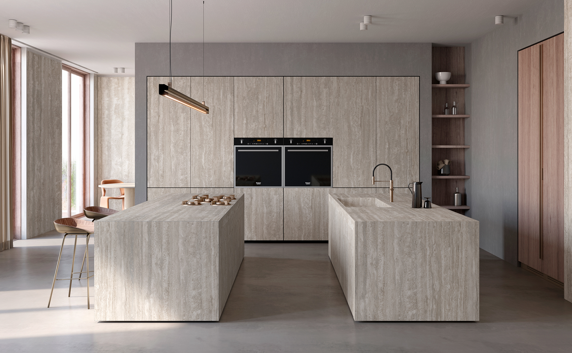 top cucina effetto marmo beige