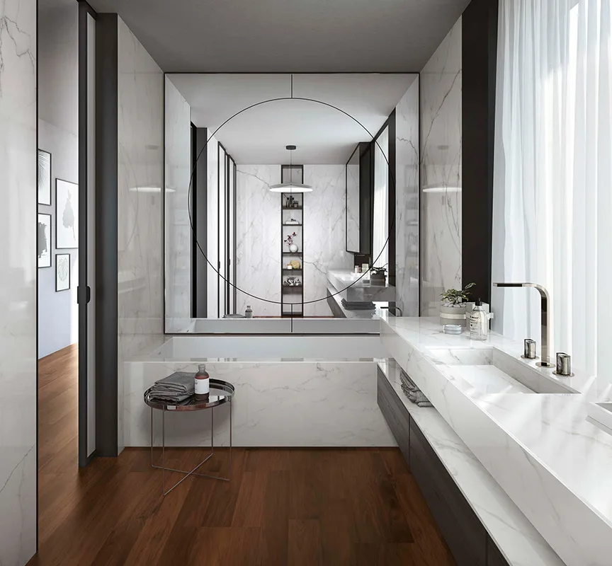 bagno effetto marmo calacatta