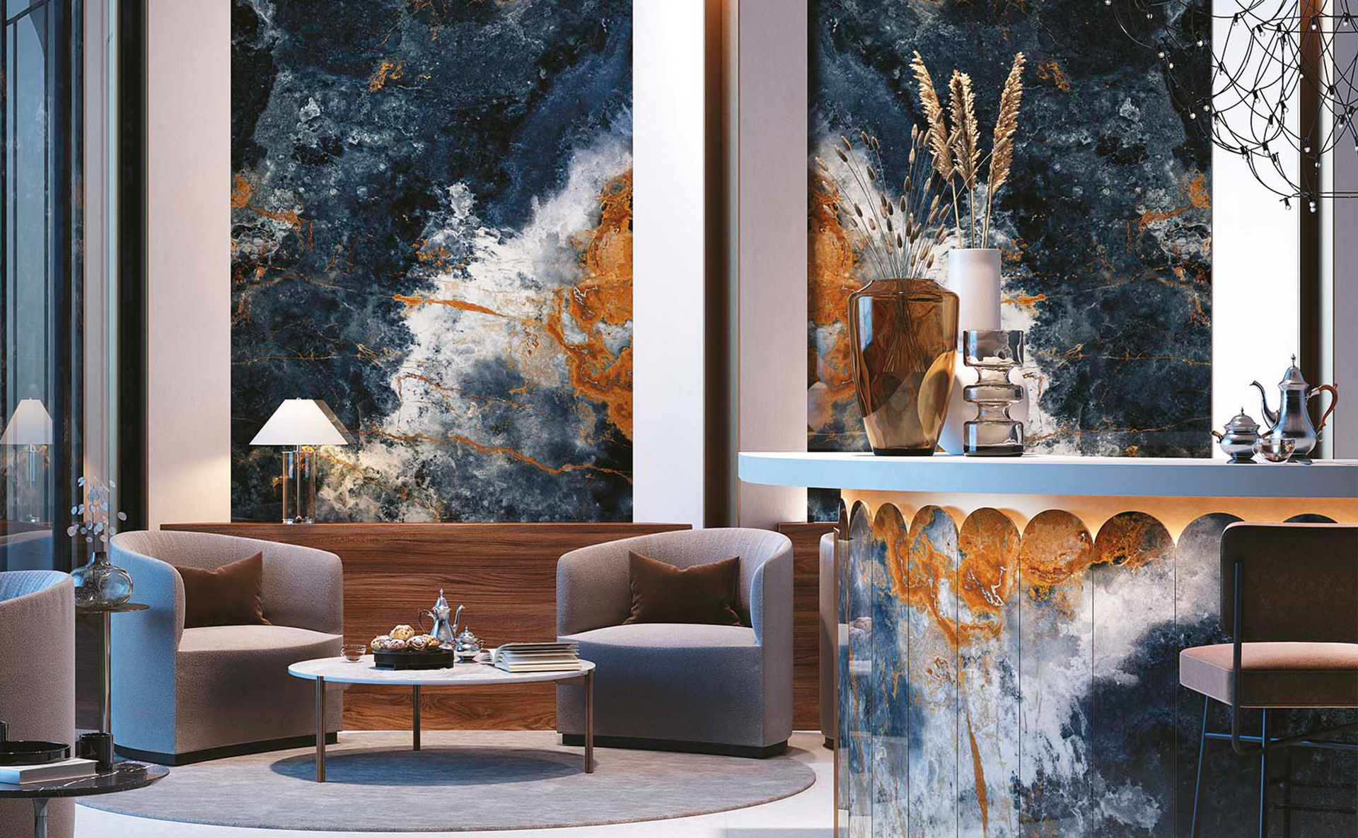 gres porcellanato blu