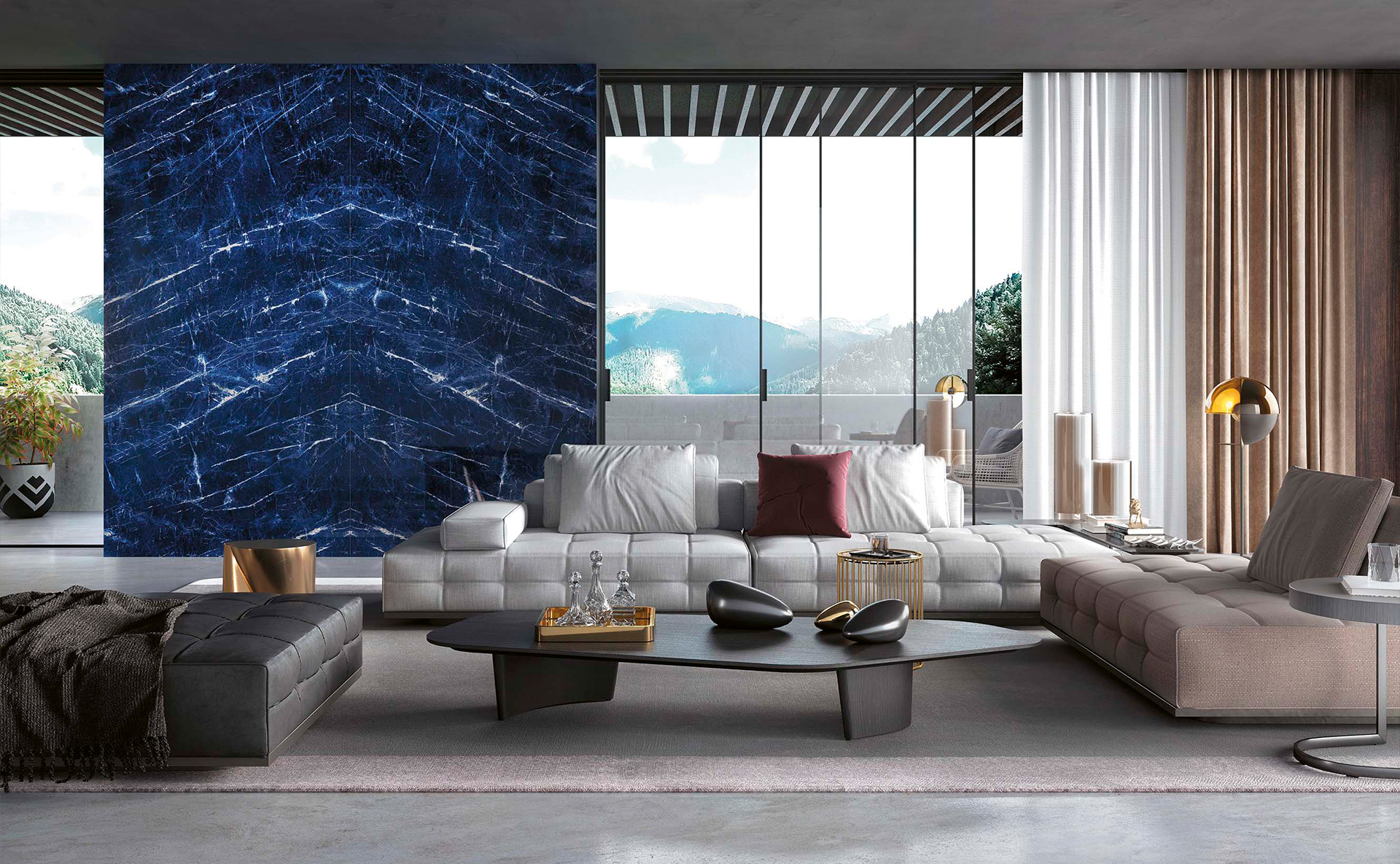 living gres porcellanato blu