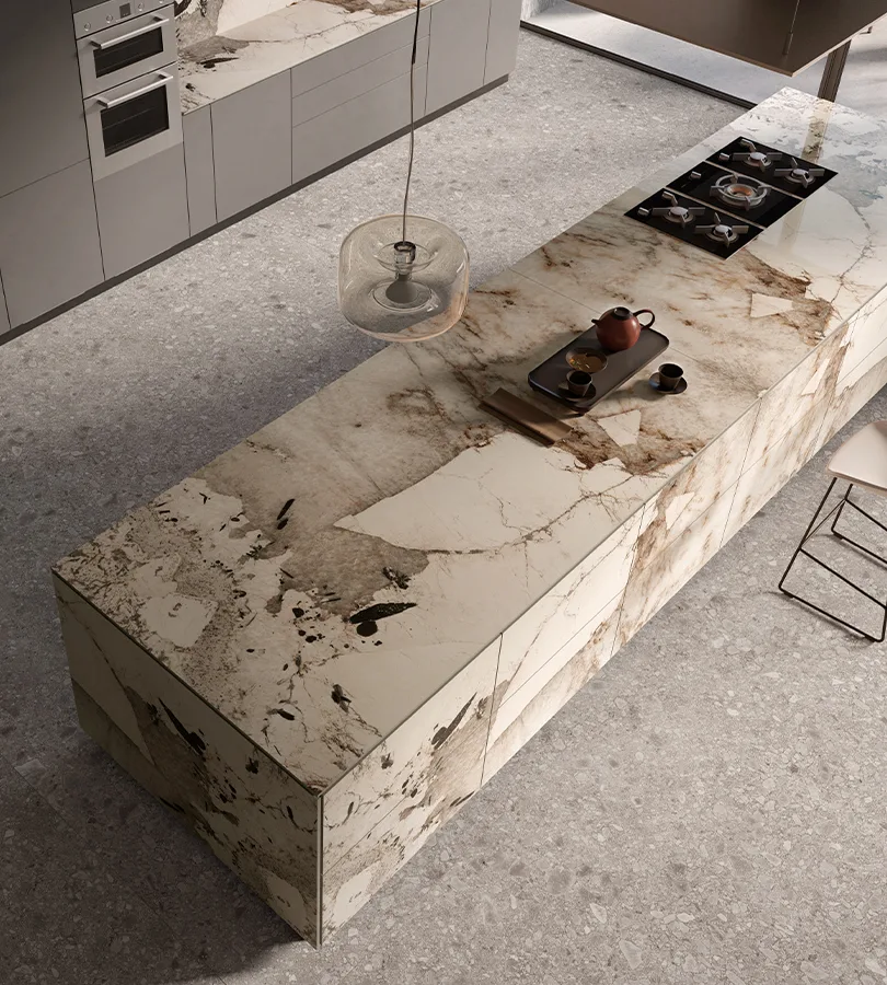 top cucina in gres porcellanato