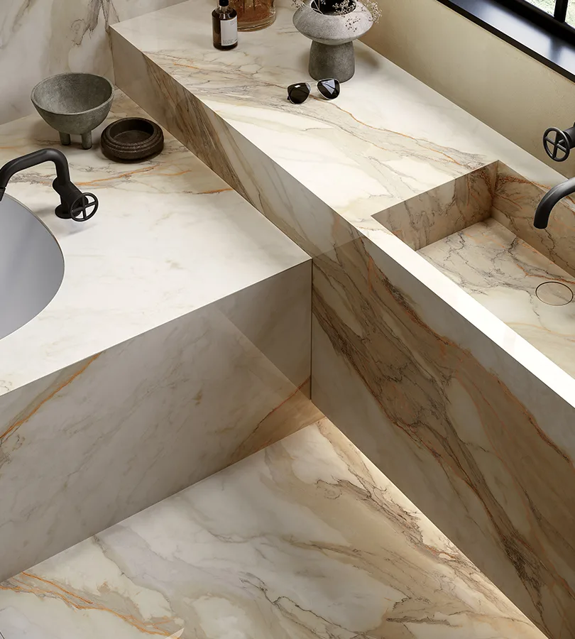 grandi lastre per bagni piccoli