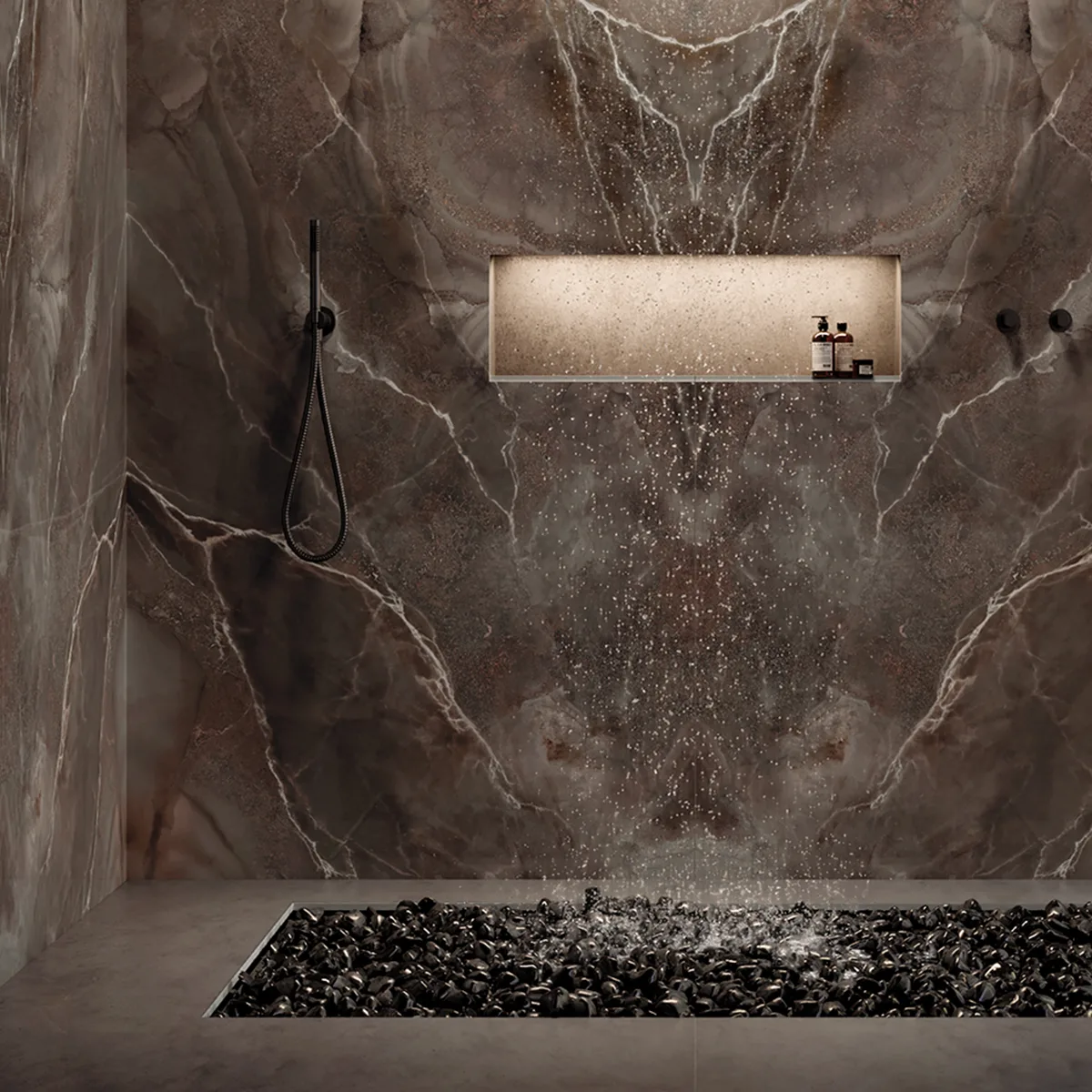 Rivestimenti effetto marmo bagno